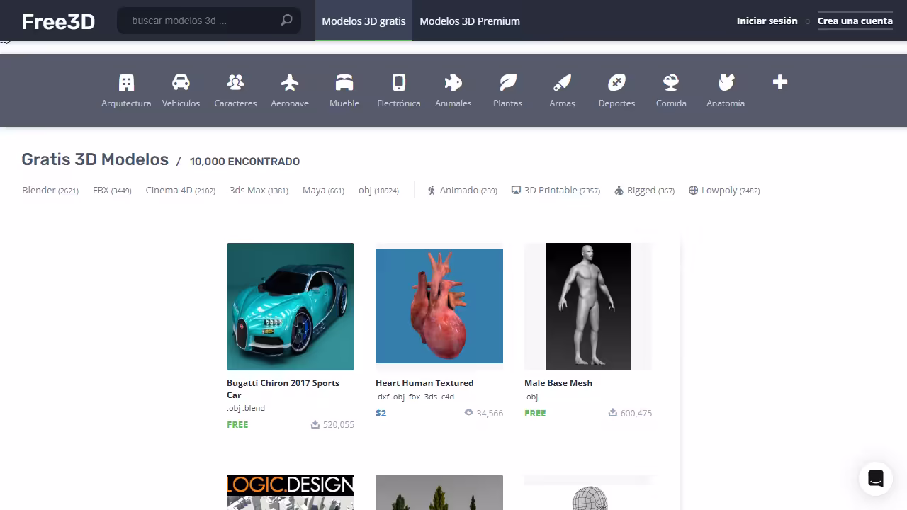 Free3D web preview