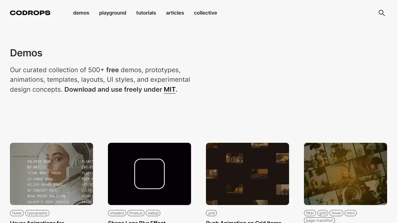 Codrops web preview
