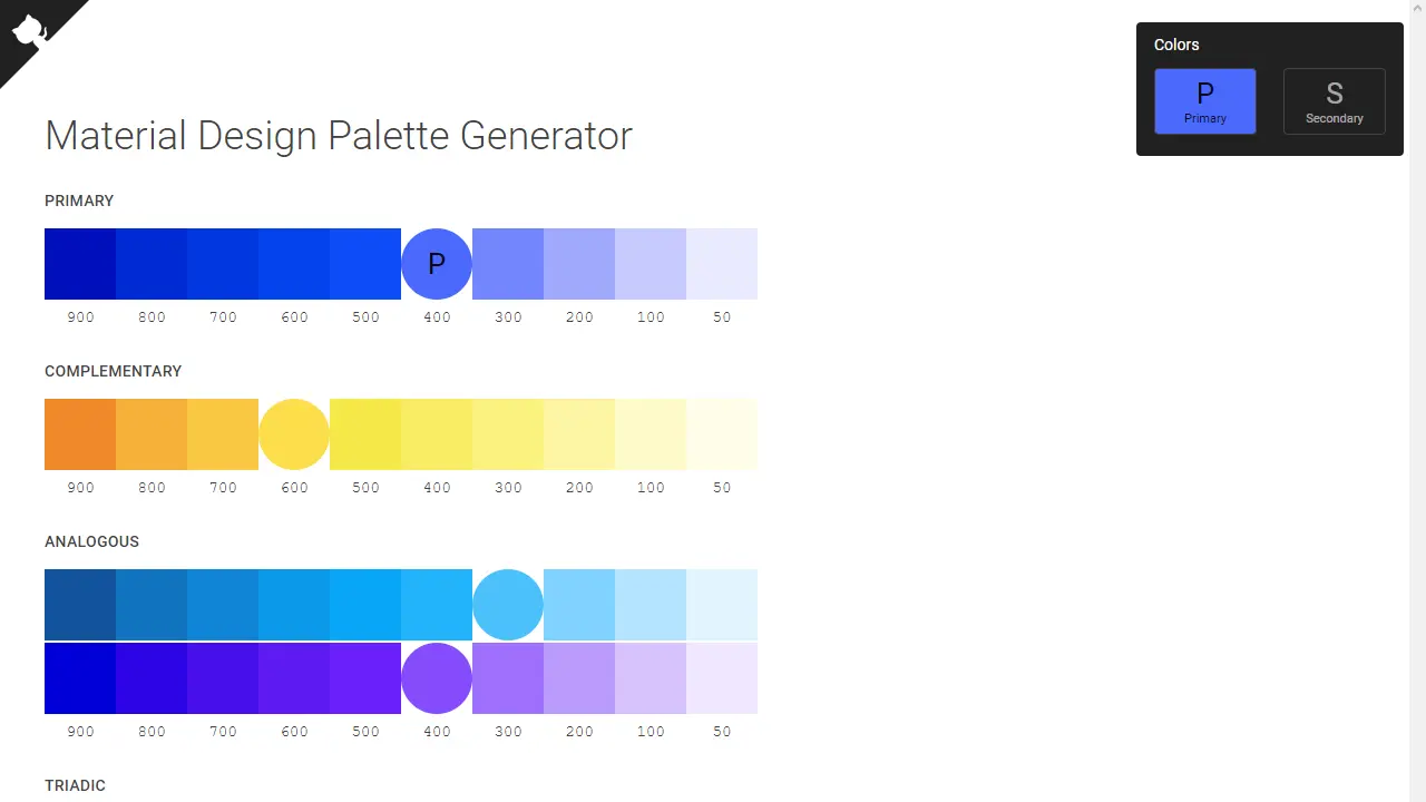 M.D. Palette Generator web preview