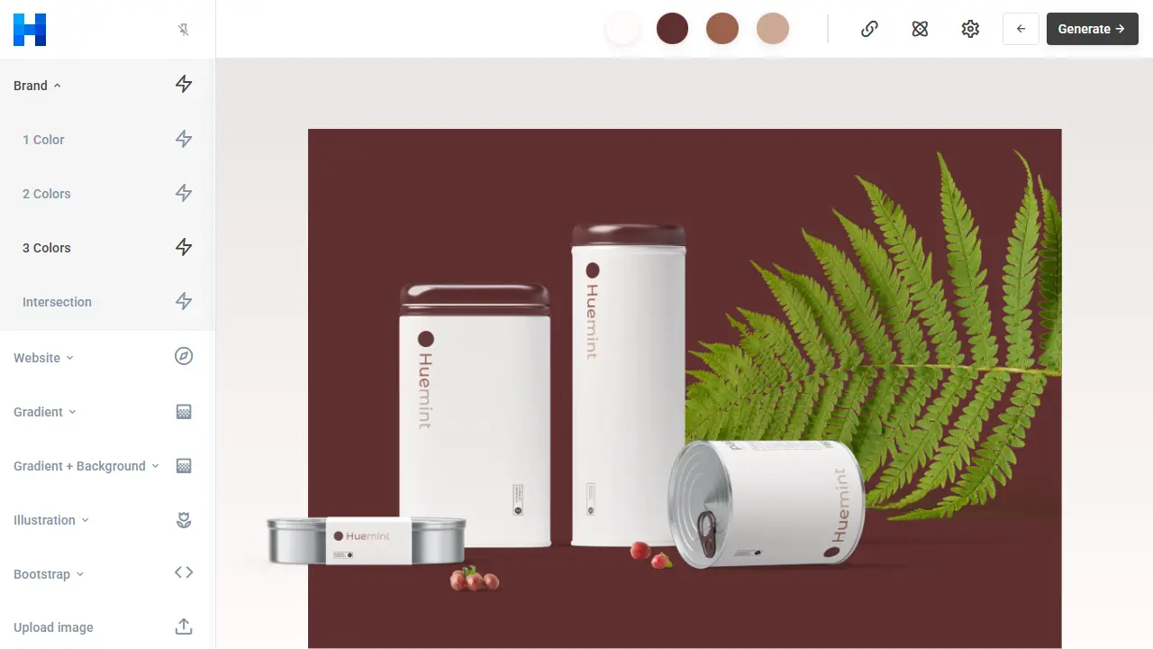 Huemint web preview