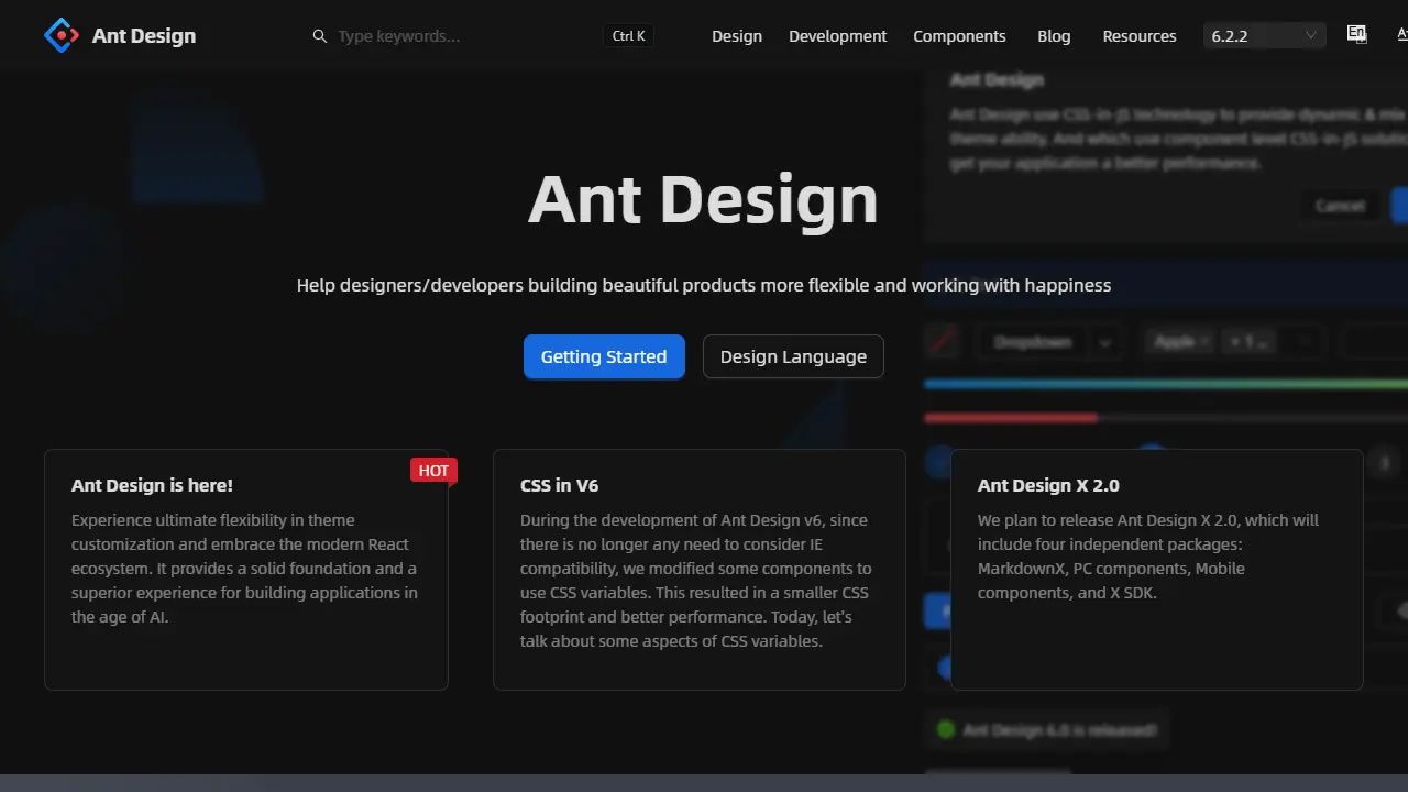 Ant Design web preview