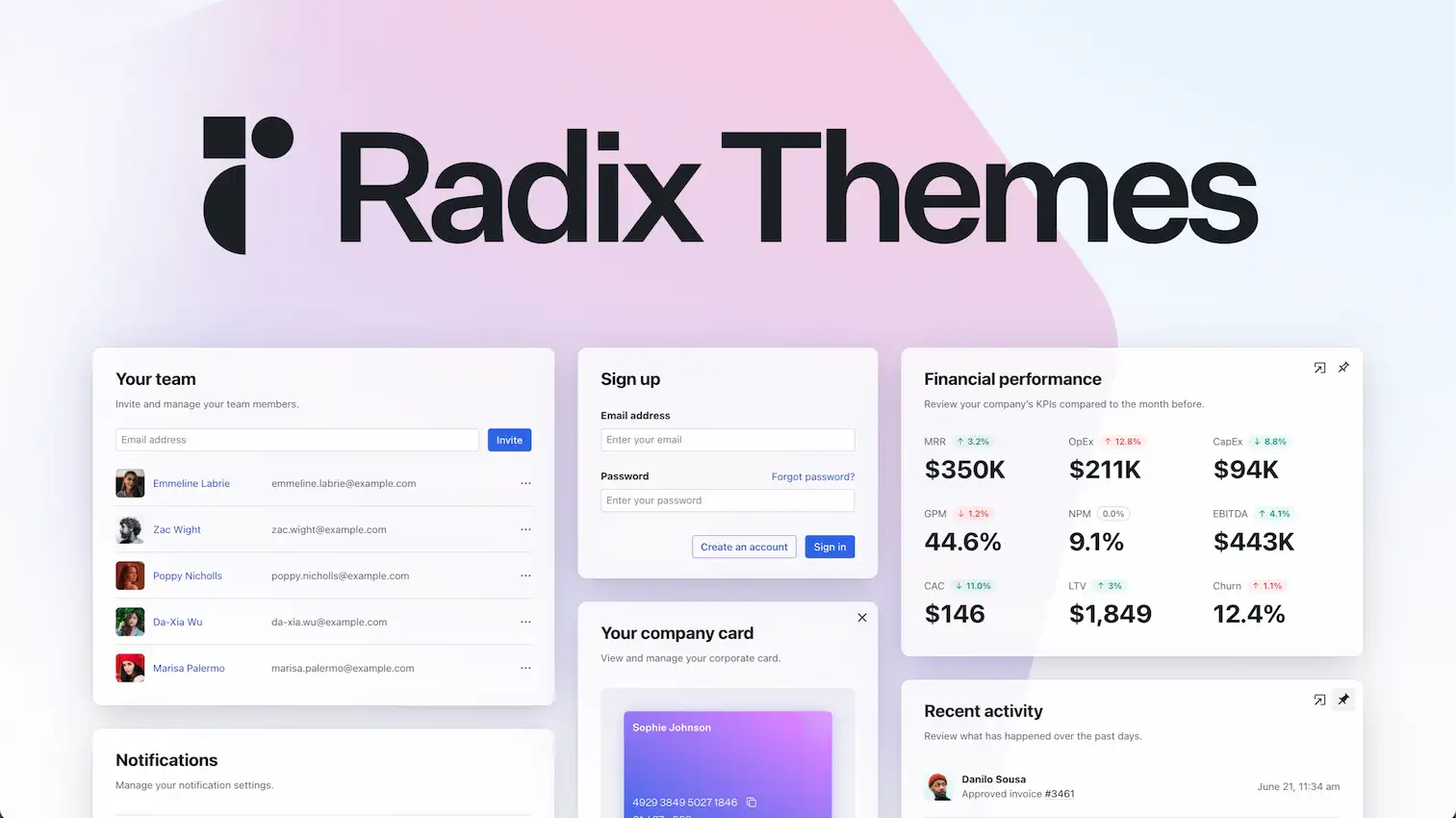 Radix UI web preview
