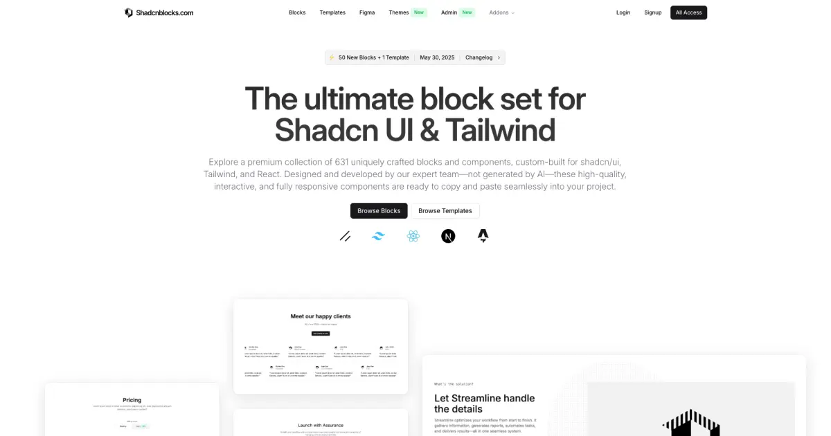 Shadcnblocks web preview