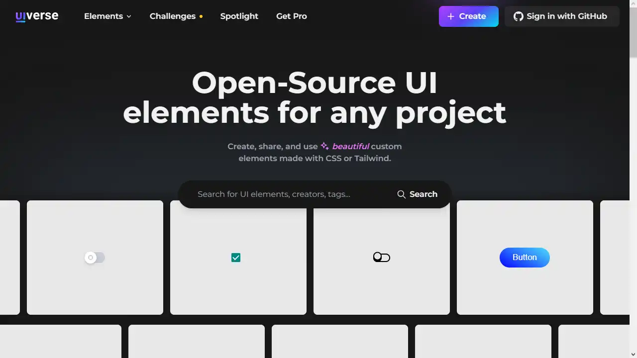 UIverse web preview