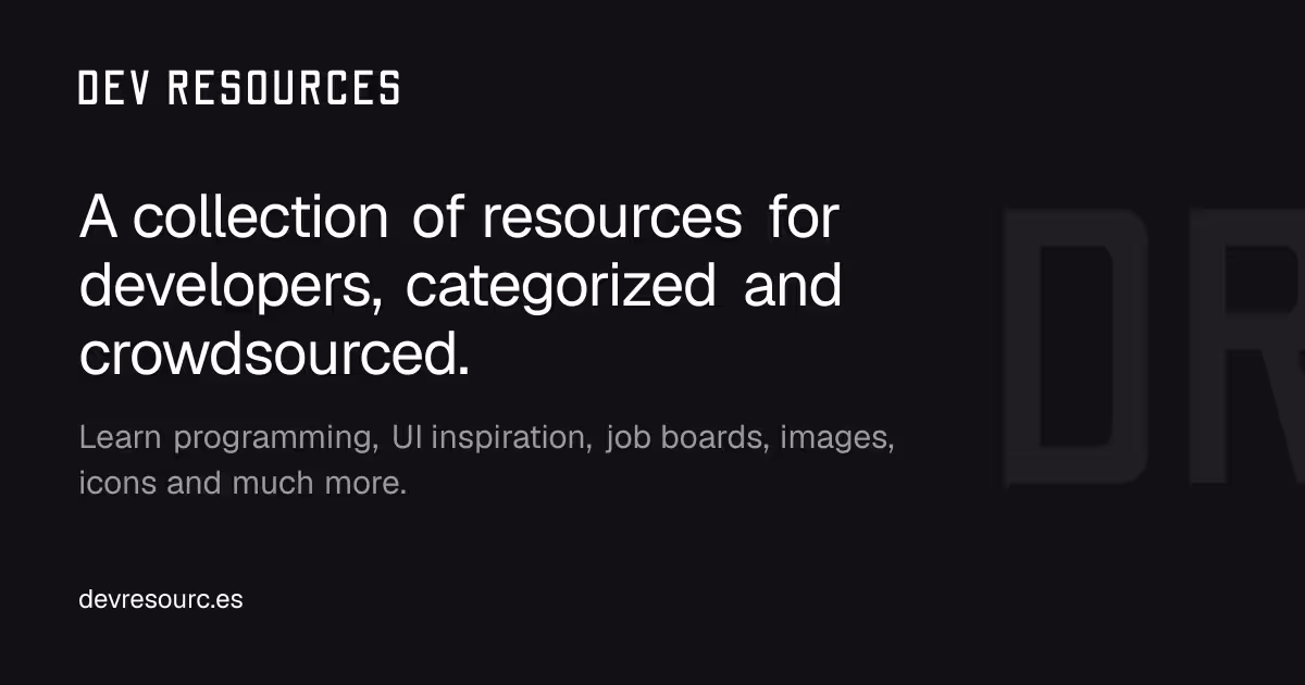 Dev Resources web preview