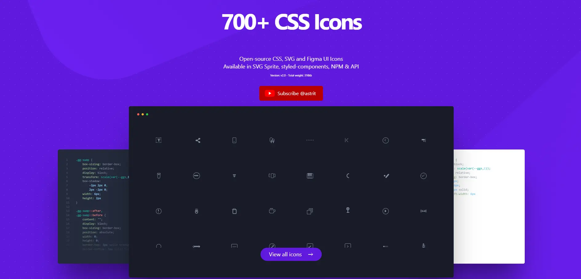 CSS Icons web preview