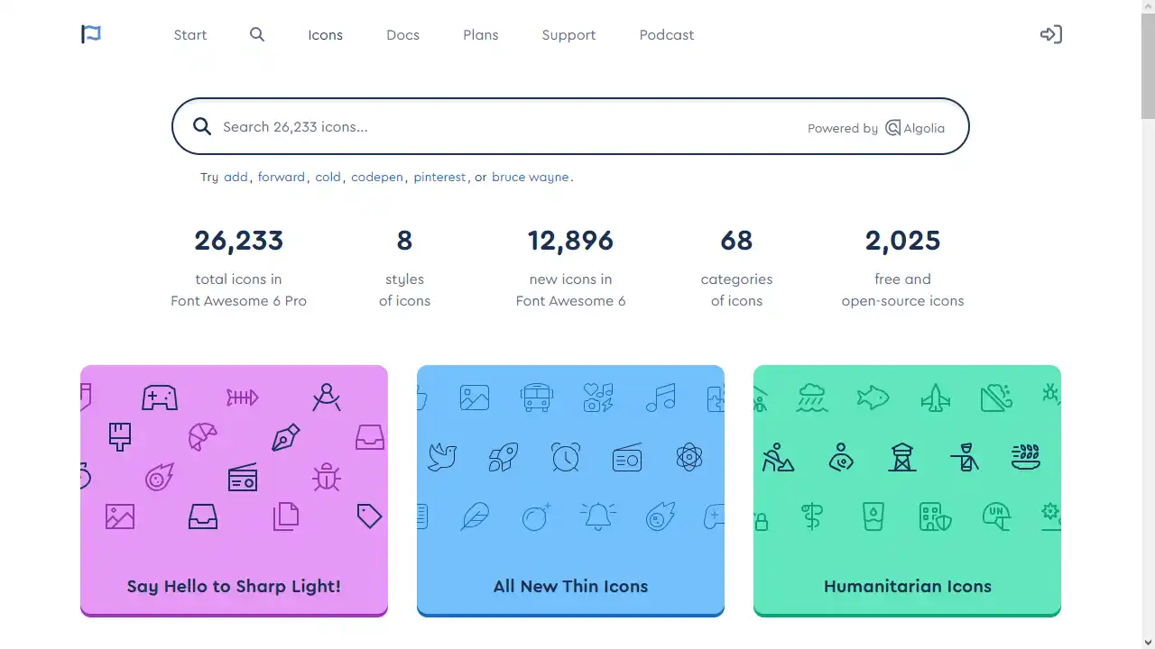 Font Awesome Icons web preview