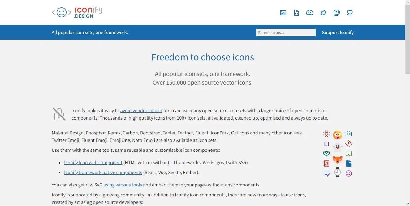 Iconify web preview