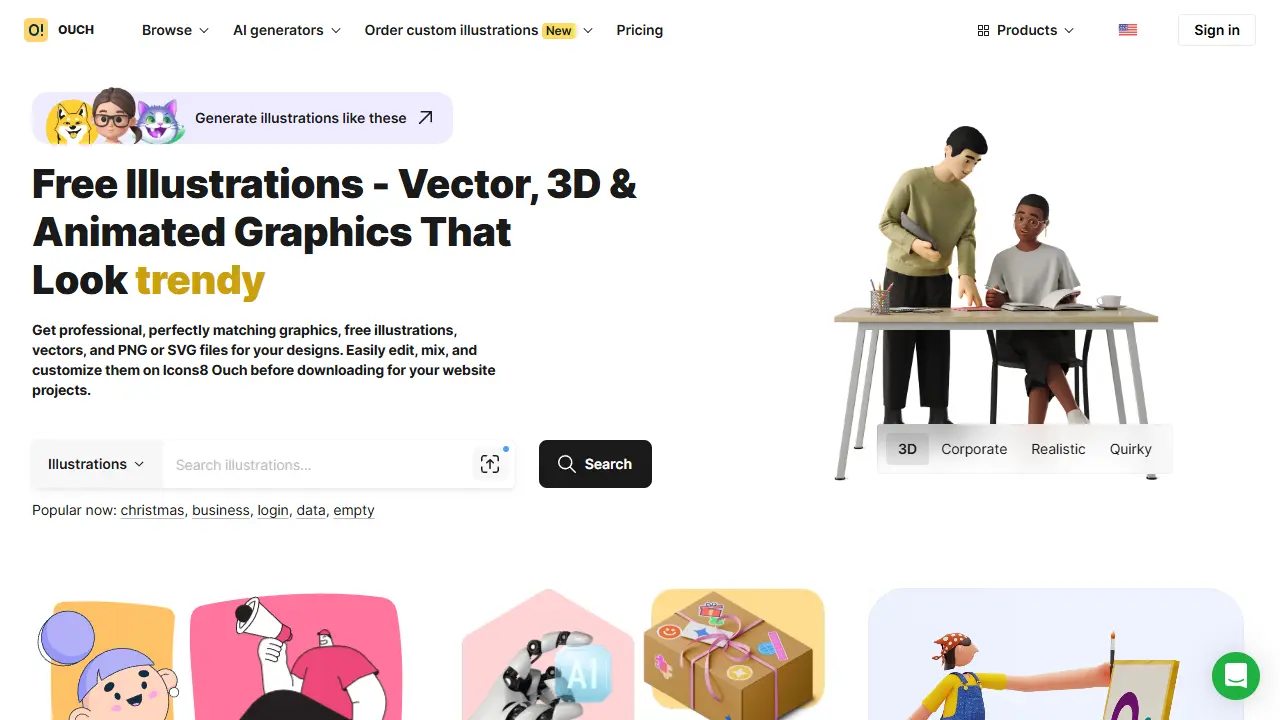 Icons8 web preview