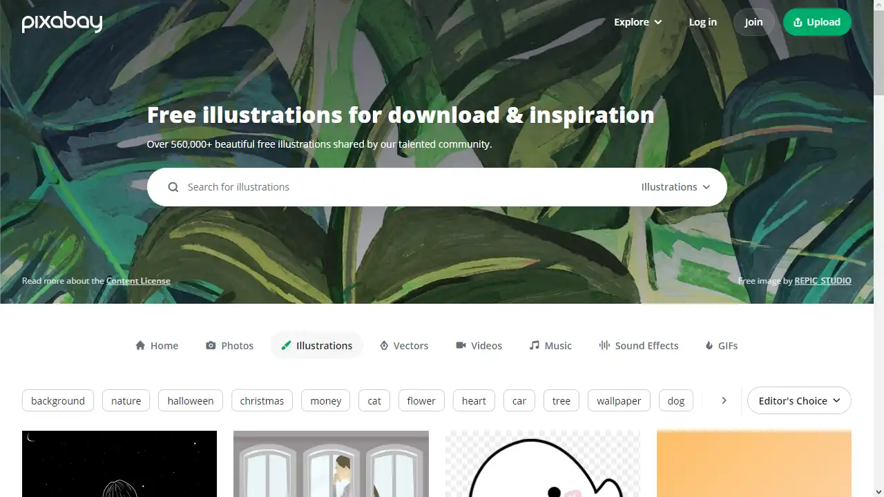 Pixabay web preview