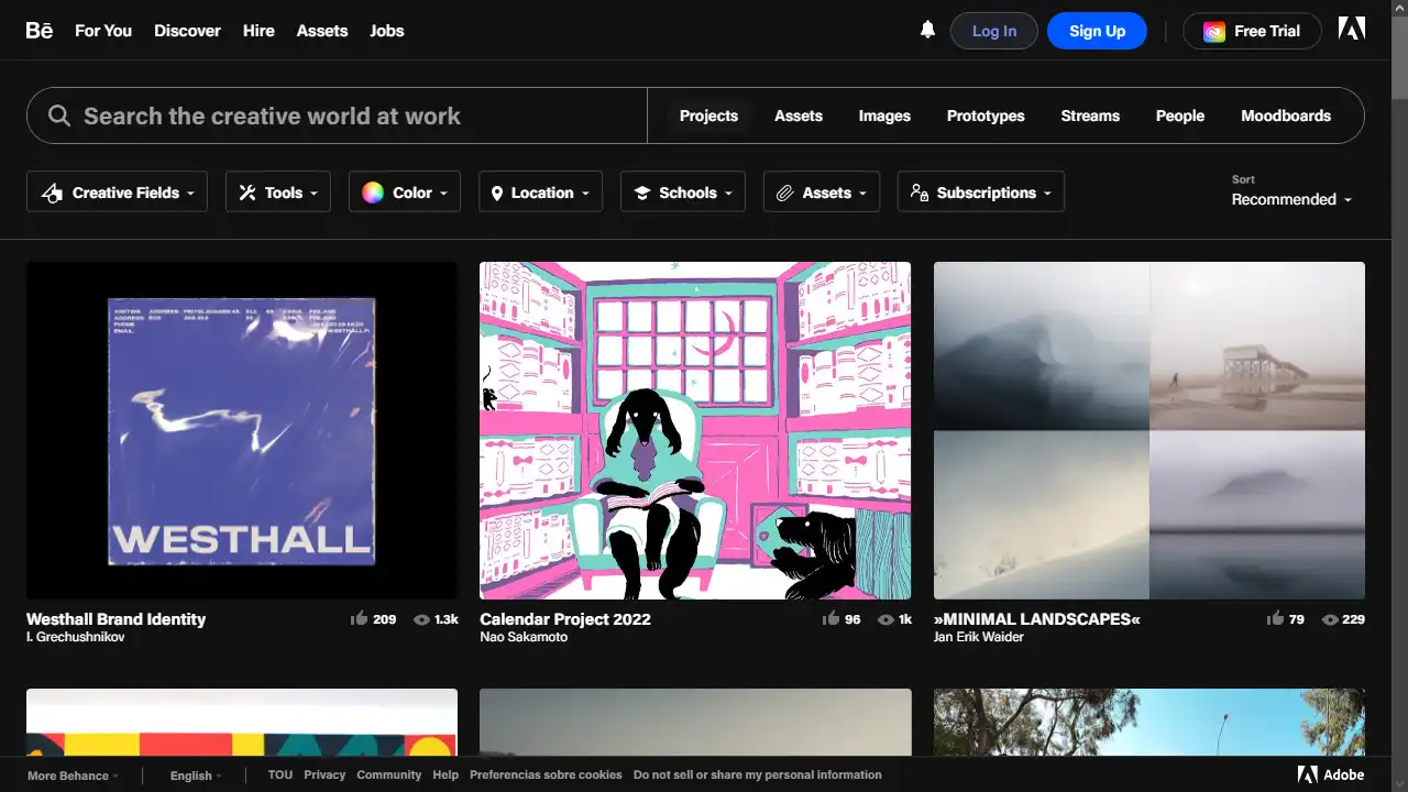 Behance web preview