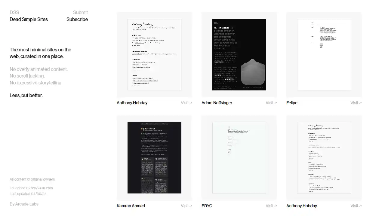 Dead Simple Sites web preview