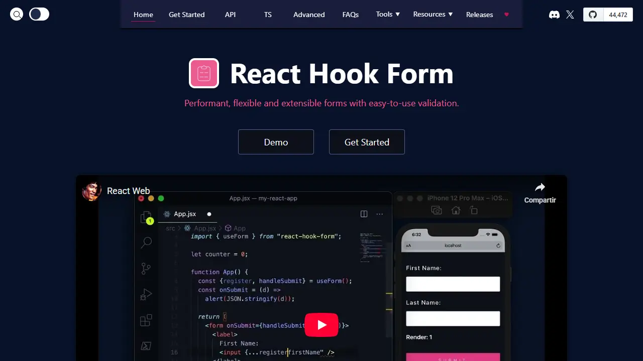 React Hook Form web preview