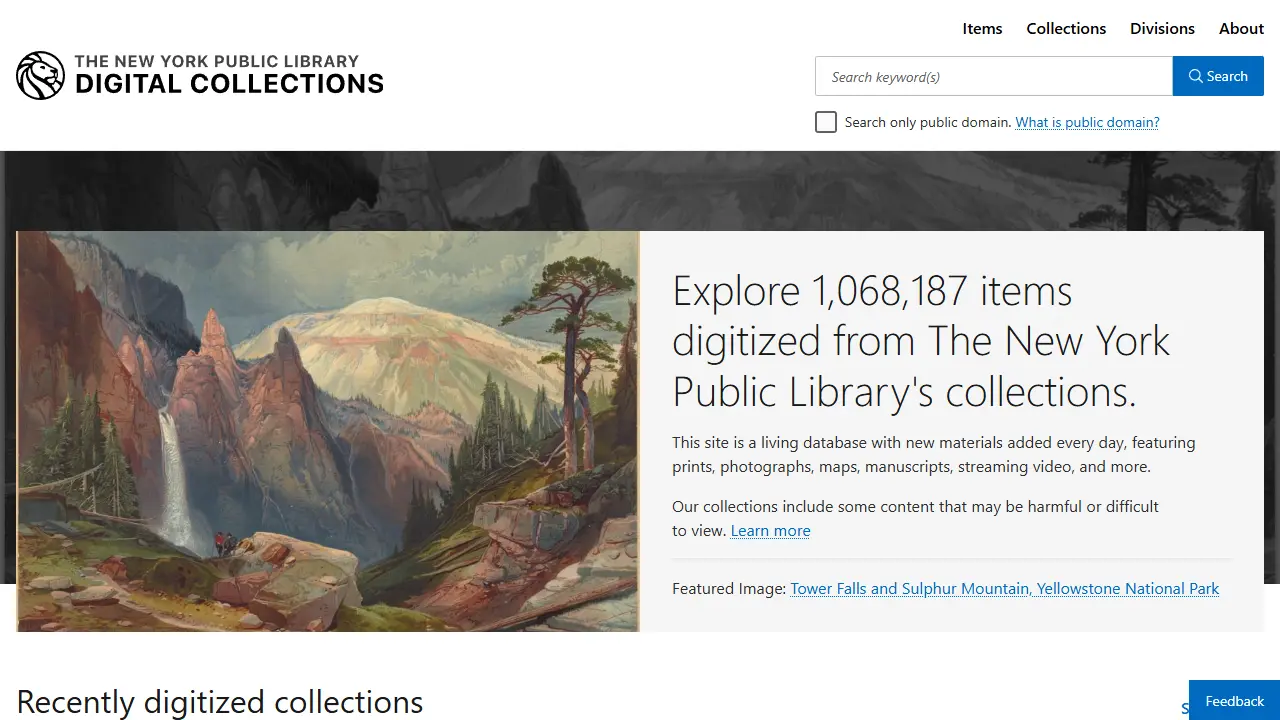 NYPL Digital Collections web preview