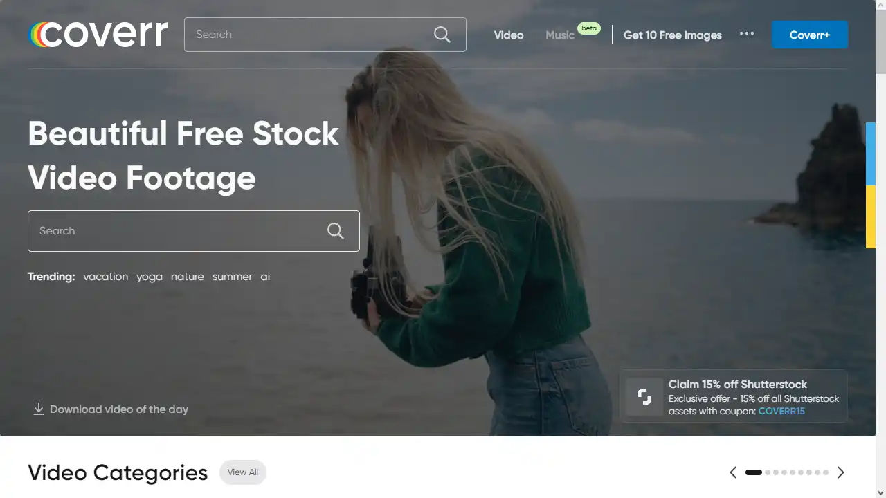 Coverr web preview